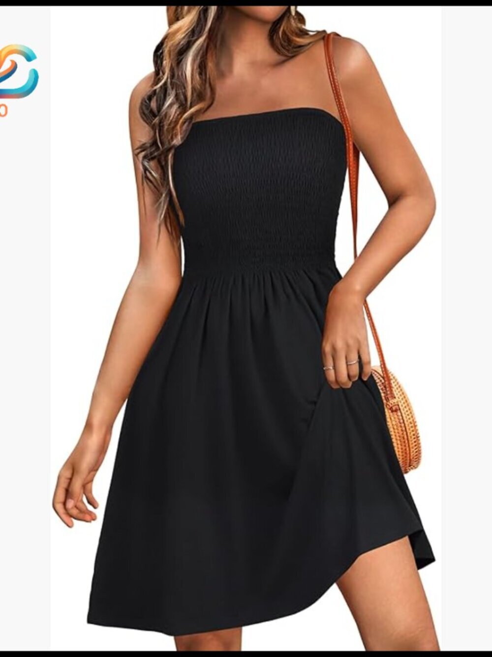 Strapless Summer Sundress Floral Boho Beach Cover Up Dress
